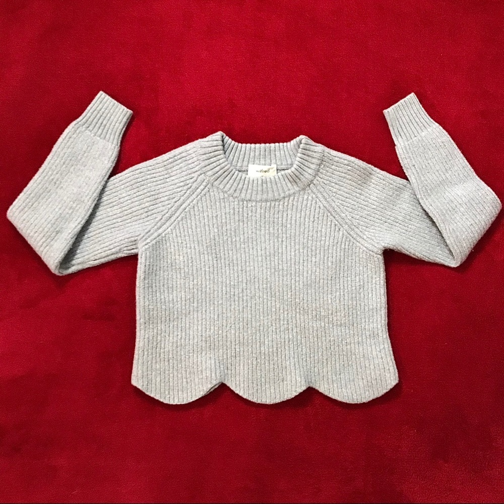 Grey Wilfred Sardou Scallop Sweater from ARITZIA